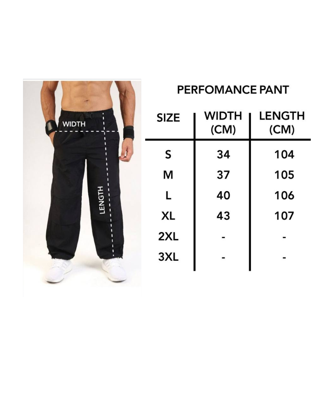 Performance parachute Pant Black